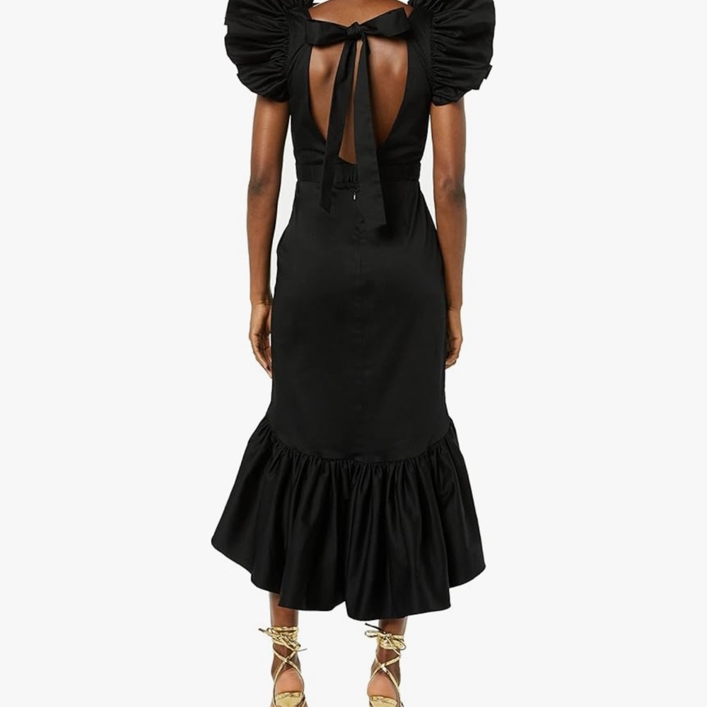 Elegant Black Ruffled Dress - Picture 2 of 4